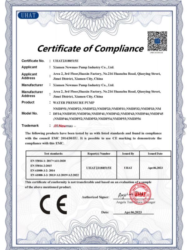 diaphragm pump CE certification